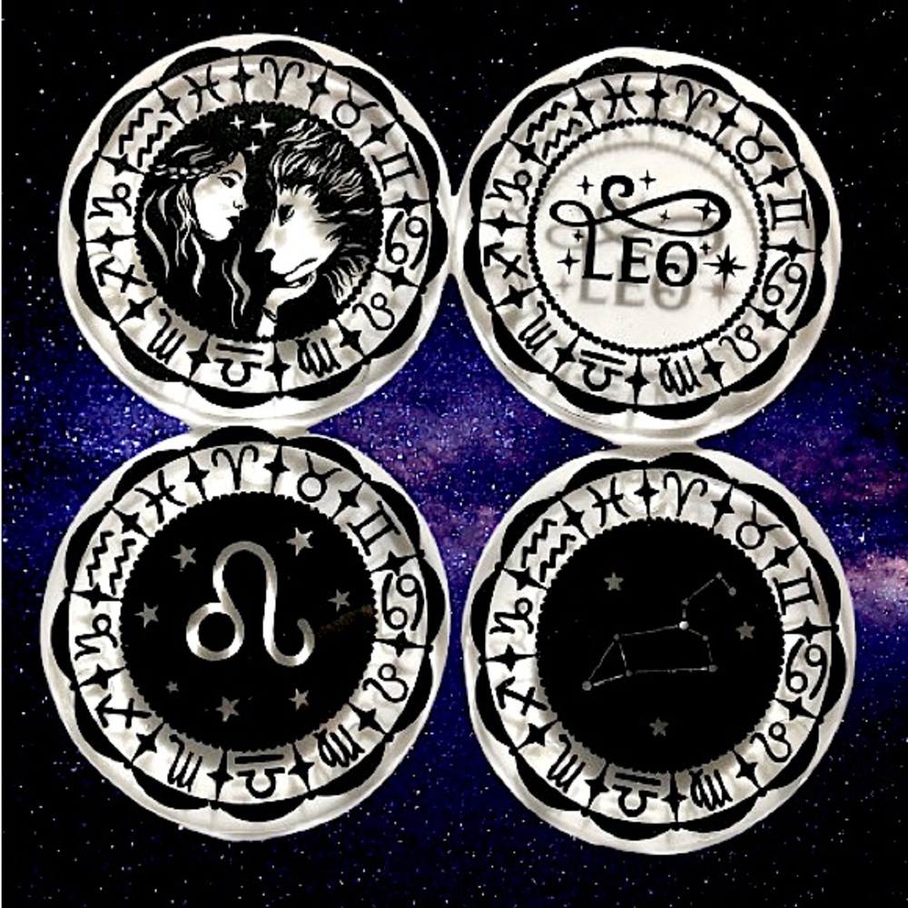 ✨Handmade✨♌️Leo Zodiac Coasters set of 4
